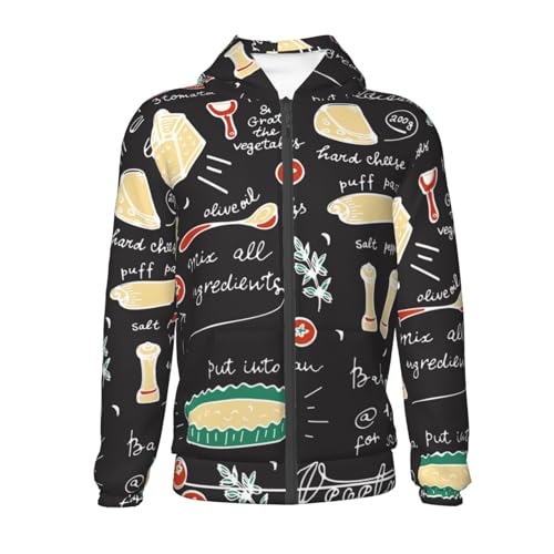 Vegetable Quiche Kids Pullover Hoodies Boys Zip Up Sweatshirts Girls Athletic Clothes with Pocket2