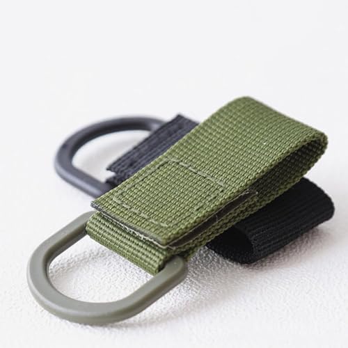 Qiantull Lot de 8 sangles tactiques Molle - Anneaux en D - Accessoires MOLLE - Vert armée – vue 5