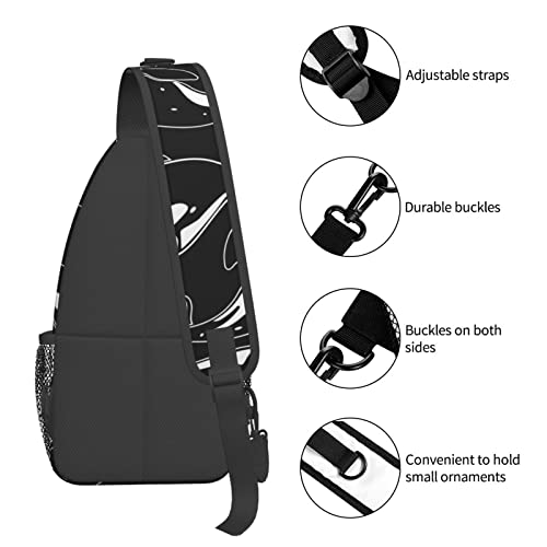 Mochila tipo sling Crossbody negra unisex para trekking miniatura 4