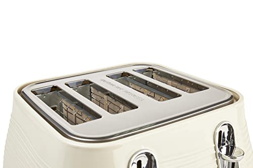 Haden Devon Cream 4 Slice Toaster - 6 Browning Settings, 4 Slice Toaster with Wide Slots, Toaster 4 Slice with Defrost, Reheat And Cancel Settings