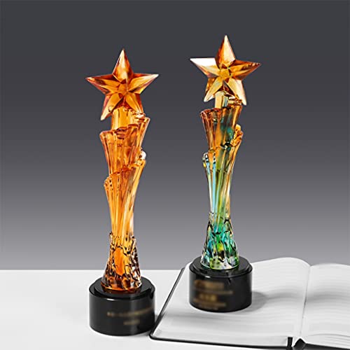 Trophy Cup Big Voor Het Toekennen Van Creatieve Nieuwe Trofeeën, Gekleurde Glazuur Ster Trofee Voor Sportwedstrijden, Kan Worden Gegraveerd (Color : Gradient, Size : 30 * 8cm/11.8 * 3.1 inches) - Image 4