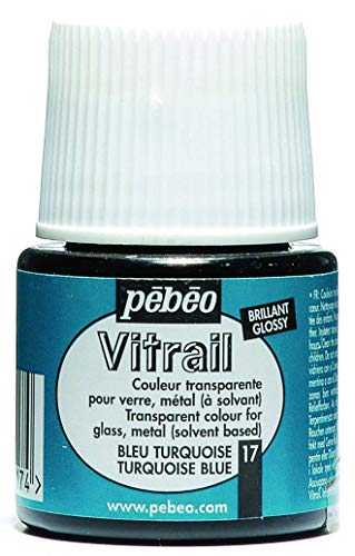 Pebeo Vitrail, Stained Glass Effect Paint, 45 ml Bottle - Turquoise