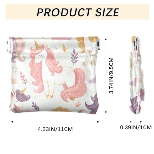 Cute Horse Coin Purse Leather Pouch Change Purse, Squeeze Coin Pouch for Cards, Keys & Lipsticks, Unisex3