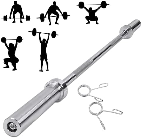 tonchean 4ft Barbell Weight Bar Solid Steel Weightlifting Straight Bar Heavy Duty Strength Training Barbell with 2 Collars for Home Gym Fitness Exercise