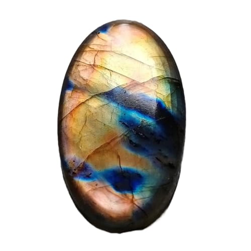 Pierre gemme labradorite naturelle 43x24x6mm de qualité supérieure pour haute joaillerie