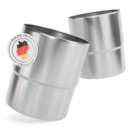 greate 2x Fallrohr Adapter 100 mm aus Titan Zink - Steckmuffe DN 100 für Fallrohre mit 100mm Durchmesser - Titanzink Ablaufrohrverbinder für Dachrinnen Entwässerung - Muffe Regenfallrohr Zink