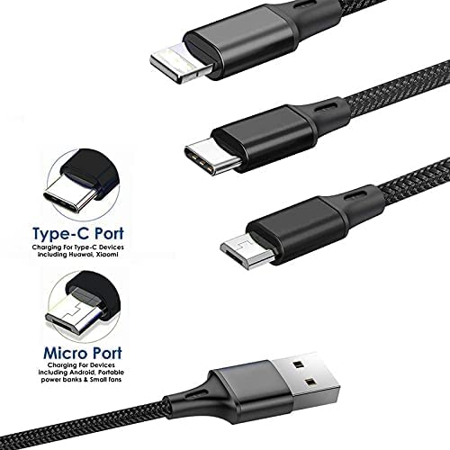 Image of 3 idea Imagine Create Print TESSCO GU-349 3 in 1 USB Cable 1200MM, 3.1A Out Put with Super Fast HIGH Speed Charging