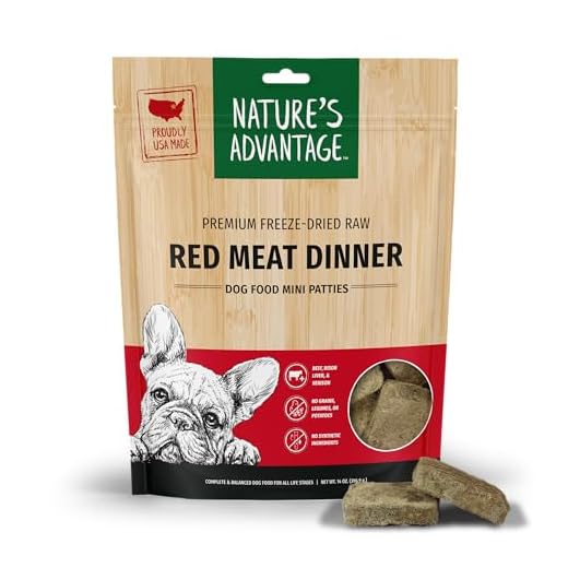 Nature's Advantage Freeze-Dried Raw Red Meat Dinner Dog Food Mini Patties, 14 oz | Beef, Venison, Fruits, Veggies | Grain Free, High Protein Nutrition