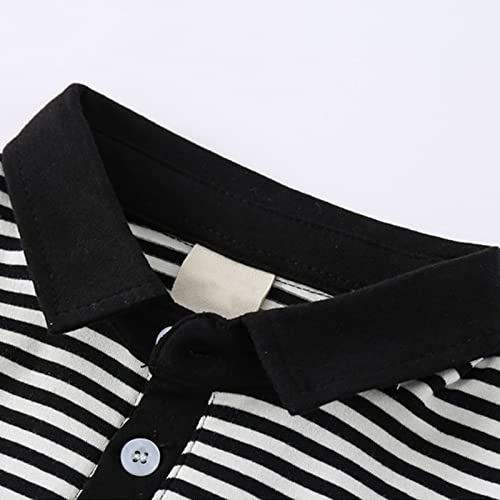 Boys Polo Shirt Short Sleeve School Uniform Striped Shirt Toddler Boys Casual T-Shirt Lapel Collar Tops Summer Clothes4