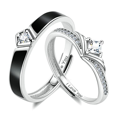 ANAZOZ Adjustable Couple Rings