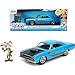 Produktbild Jada Toys Looney Tunes Road Runner, 1970 Plymouth, Modellauto, Spielzeugauto, zu öffnende Türen, Motorhaube und Kofferraum, mit Wile E. Coyote Figur, Maßstab 1:24, blau