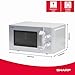 Sharp R204S Solo-Mikrowelle/ 20 L/ 800 W/ 6 Leistungsstufen/Zeitschaltuhr von 30 Minuten bis 00 Sekunden/Gewichtgesteuertes Auftauen/Glasdrehteller (24, 5 cm)/ Silber
