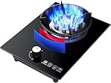 Mini Gas Stove hob 33CM Home Kitchen Cooktop Table-Top/Built-in 1 BurnersGas Cooker Flameout Protection Child Lock Knob NG/LPG Switchable Compatible with All Cookware(LPG)