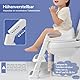 DEANIC Toilettensitz Kinder mit Treppe, Töpfchen mit Leiter,PU Gepolstert, Toilettenaufsatz für Kinder ab 1-7 jahre, Klositz für Kinder 38-47cm (Grau)