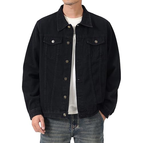 Veste en jean homme coton boutonné double poches poitrine