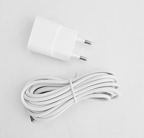 tiiwee Adaptateur secteur 5V / 1A pour les composants du système d'alarme Tiiwee - avec câble extra long de 2 mètres Cover