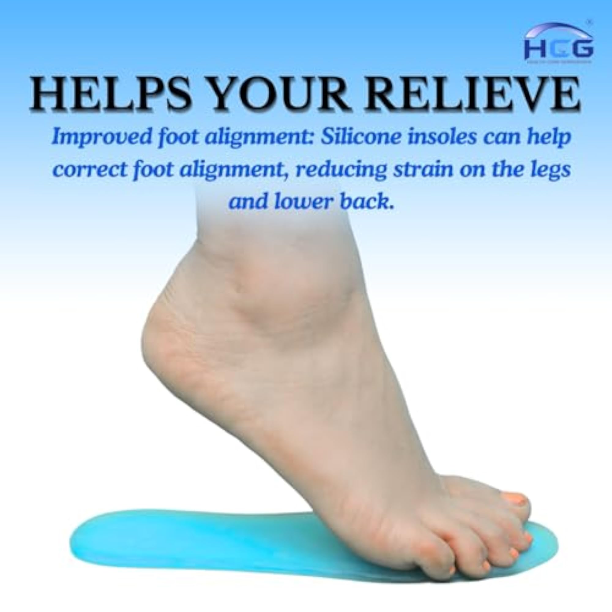 Gel Comfort Insoles for Walking & Sports, Medium Size