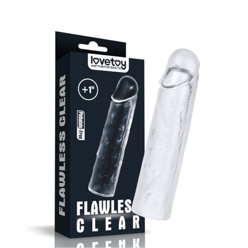 Capa Peniana Transparente Extensora Jelly 16cm x 3,5cm Cyberskin Firme 13cm Penetrável Texturizada