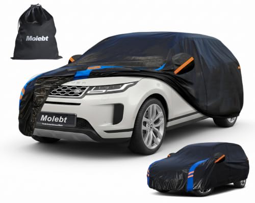 Image of Custom Fit Car Cover for Land Rover Range Rover Evoque (2011-2026), Upgraded Waterproof All Weather Outdoor Auto Cover with Driver Door Zipper & Mirror Pockets, UV /Snow /Dust Protection