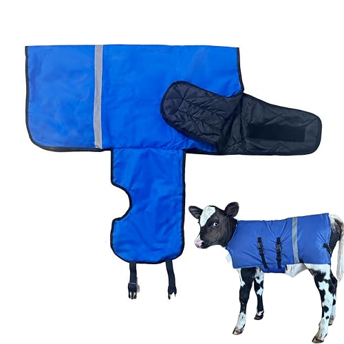 1PC Blue Goat Blanket for Winter - Goat Coat Cold Weather Waterproof Windproof Goat Jacket Blanket to Keep Goat Warm Lamb Coat with Straps Thickened Belly Protection
