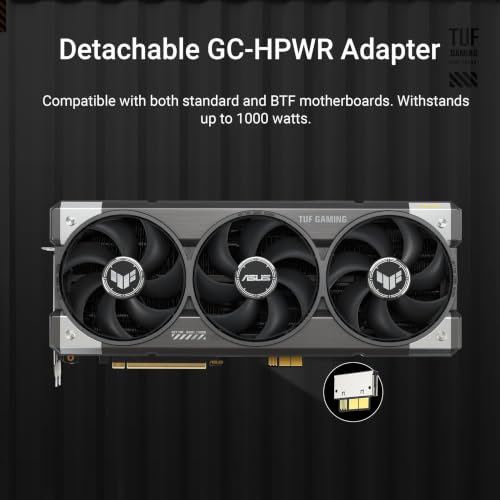 Image of ASUS TUF Gaming GeForce RTX 5080 16GB GDDR7 BTF OC Edition Gaming Graphics Card (PCIe 5.0, HDMI /DP 2.1, 3.6-Slot, Military-Grade Components, Detachable GC-HPWR Adapter)
