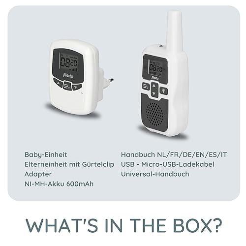 Alecto Baby DBX-80 - Babyphone mit Reichweite von bis zu 3.000 Metern - Weiß/Anthrazit