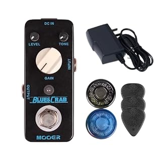 MOOER Blues Crab Driver Guitar Effects Pedal Classic blues Overdrive Sound Characteristic with Pedalboard Accessories - Les Beatles, Paul McCartney, John Lennon, RIngo Starr, George Harrison
