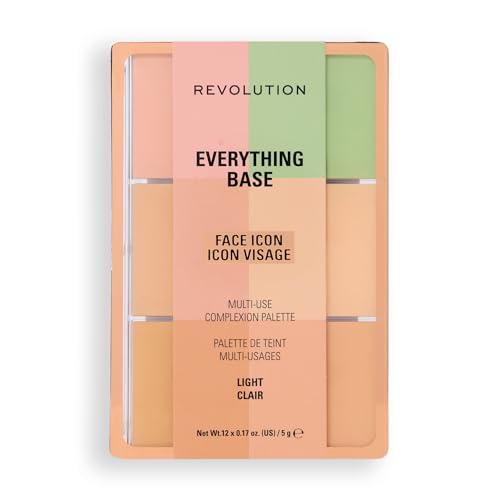 Revolution Everything Base Face Icon Complexion Palette, Multi-Use Cream Contour, Concealer...