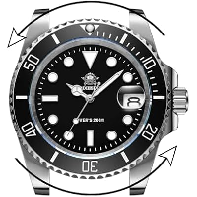 ADDIESDIVE 41 MM Mens Dive Watch Quartz Movement Watches for Men Easy to Read Dial 200 M Waterproof BGW9 Luminous Analog Orange/Red/Green/Black Gradient Dial