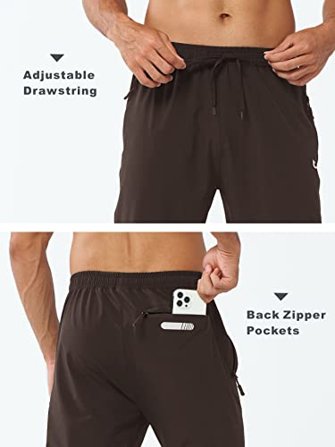Northyard Men's Athletic Running Joggers Workout Gym Pants Lightweight Jogging Pants Open Hem Sweatpants Brown L #TOP5