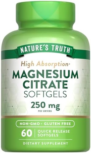 Nature's Truth Magnesium Citrate Softgels | 250mg | 60 Count | High Absorption | Non-GMO & Gluten Free Supplement