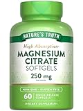 Nature's Truth Magnesium Citrate Softgels | 250mg | 60 Count | High Absorption | Non-GMO & Gluten Free Supplement