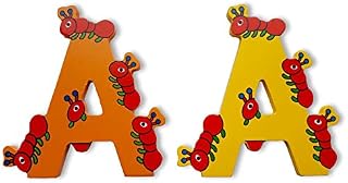 Vinsani® WOODEN JUNGLE ANIMAL ALPHABET LETTERS PERSONALISED BEDROOM WALL DOOR NAME (A)