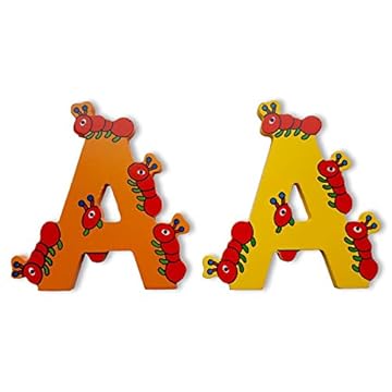 Vinsani® Wooden Jungle Animal Alphabet Letters Personalised Bedroom Wall Door Name (A)