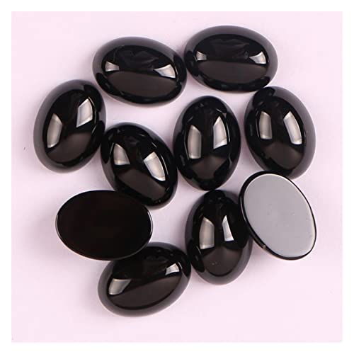 Cabochon agate noire calibré 18x13mm pour remplacer une pierre perdue ou brisée