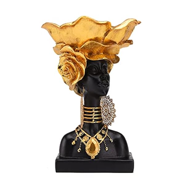 STCREE Hars zwarte damesdienblad met bloem, oorbellen en kettingen, hars trays kunnen kleine voorwerpen, ornamenten, fruit, unieke woondecoratie TQGJST306 bevatten