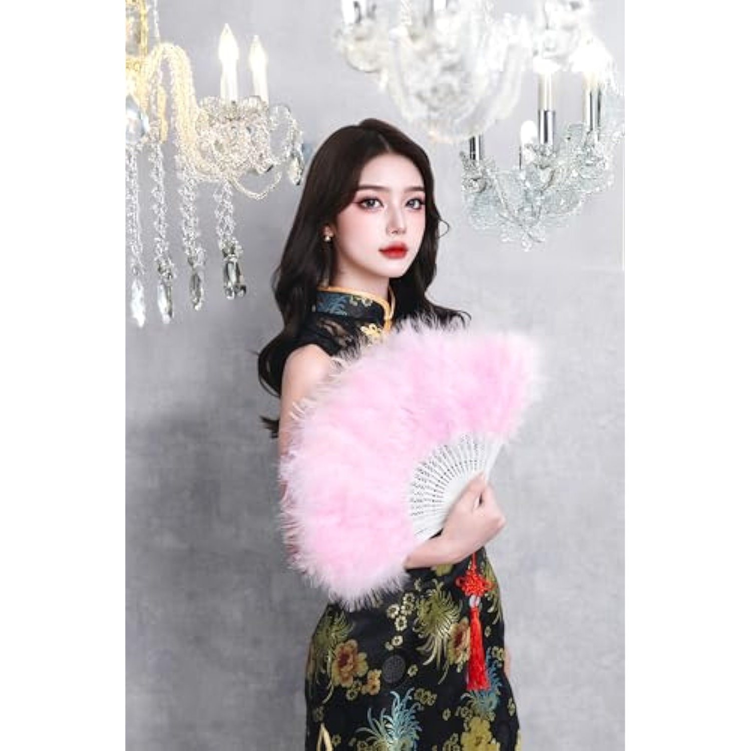 クリアストーン(Clearstone) コスプレ 扇子 羽扇子RICH ユニセックス ピンク 詳細画像4