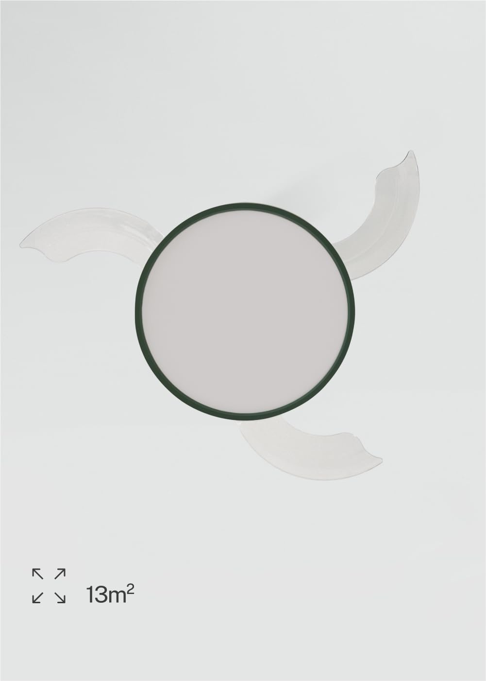 CREATE / WIND CLEAR STUDIO S/Ventilatore da soffitto con luce verde sage con telecomando / 40W, Temporizzatore, Ø 91 cm, 6 velocità, pale retrattili, 3 temperature di luce, funzione estate-inverno