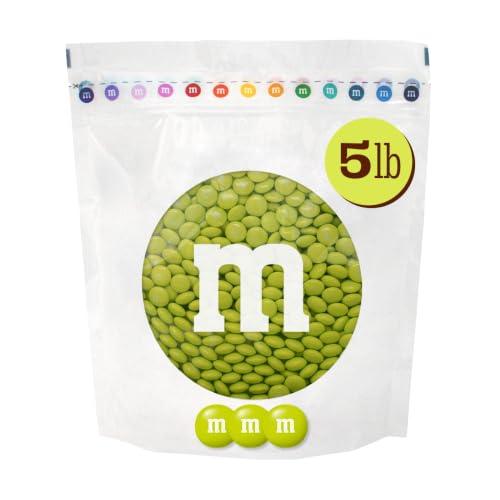 M&amp;M'S Lime Green Milk Chocolate Candy, 5 lb Bulk Resealable Bag