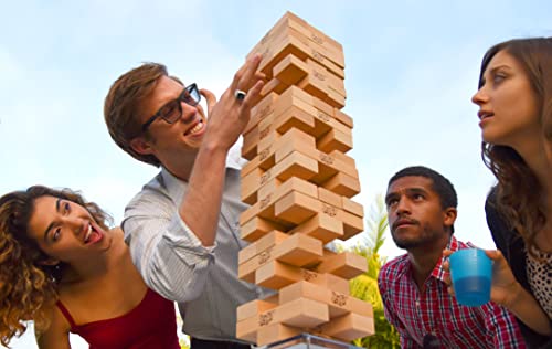 Image of Jenga Giant Sport, Stacking Game with Tournament Chart & Travel Bag, Party Game for Kids & Adults, Stacks to 4 Feet