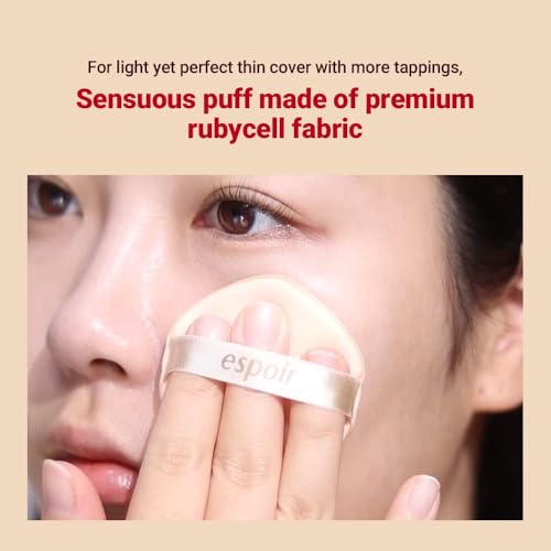 Image of Espoir Be Glow Air Puff 7pc | Soft & Smooth Sponge Applicator for Flawless and Easy Makeup, Suitable for Cushion and Liquid Foundation, Cream, Powder, Concealer, Round Shape, Korean Base Tools