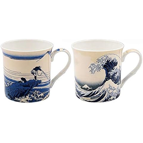 Set of 2 Hokusai Fuji Wave Mugs Cover