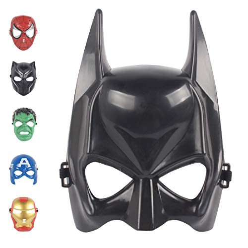 Avazera Superhero mask for KidsSuper hero Costumes Childrens Birthday Parties Boy Toys Gifts for Halloween Cosplay Parties (Black mask)