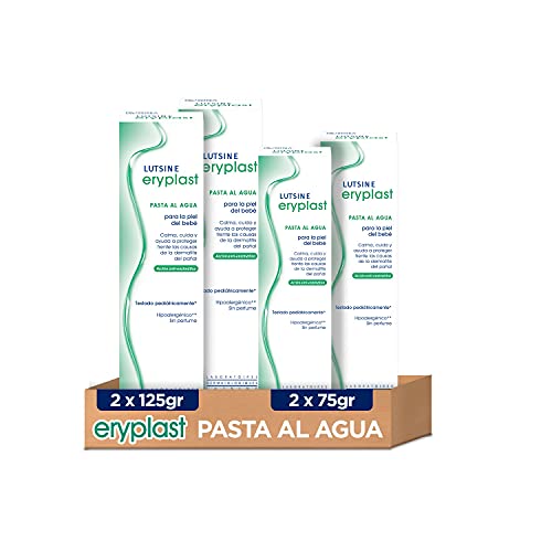 Eryplast Lutsine E45 Pasta al Agua Crema Pañal Bebé 125 gr x 2 Duplo Pack + 75 gr x 2 Duplo Pack - 4 unidades