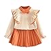 Alunsito Enfants enfants bébé fille jupe ensembles 2pcs moquette à module à module à module à module à module à volants Top taille élastique mini jupe 120 4-5 ans orange