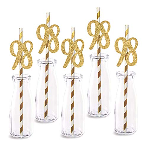 Pitillos decorativos de papel dorados 24 piezas