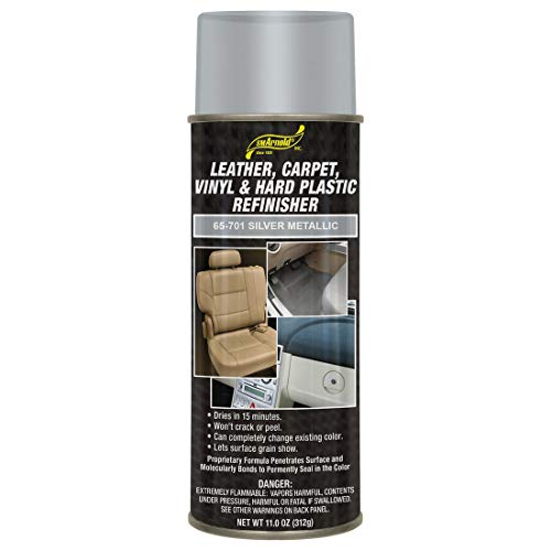 S.M. Arnold Refinishing Spray Paint - SILVER METALLIC 11 Oz. - For Leather, Carpet, Vinyl, Metal, Plastic, Polycarbonate, Polypropylene, Acrylic, Lexan, Fiberglass | Pro Grade Aerosol Refinisher