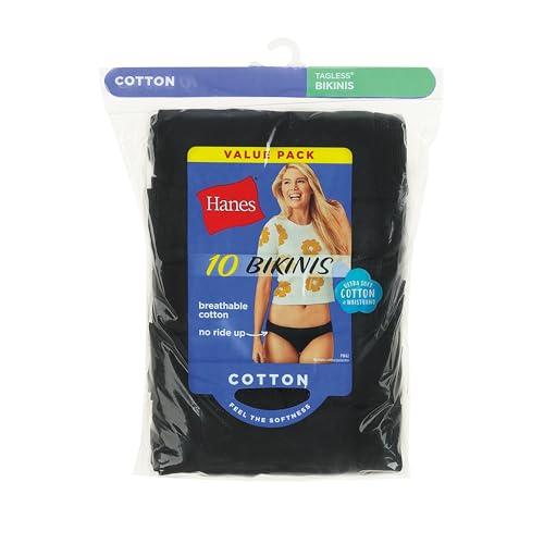 Image of Hanes Women's Underwear Pack, 10-Pack, Full-Coverage Cotton Blend Panties, Moisture-Wicking Underwear for Women