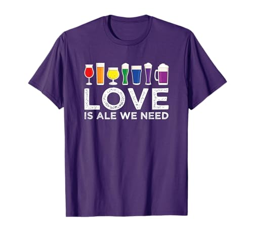 LGBTQ Rainbow Beer Mugs Love Is Ale We Need Gay Queer Pride T-Shirt