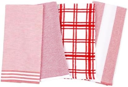 MÜkitchen Premium Kitchen Towels, 20x30 inches, 100% Cotton, Set of 4 (Crimson) - Image 3